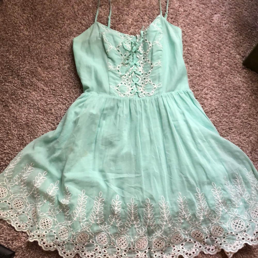 Guess embroidered mint sundress